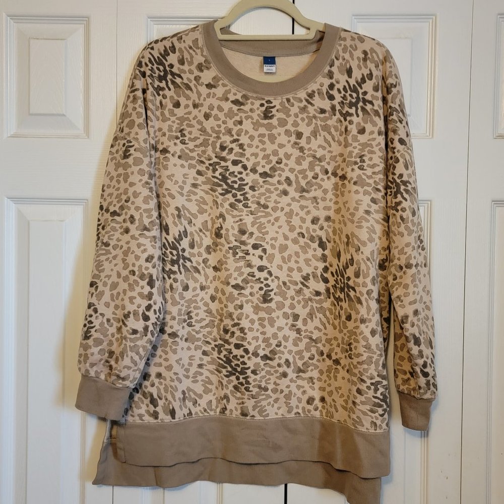 Tunic length, Animal print Sweatshirt, size L     (01)
